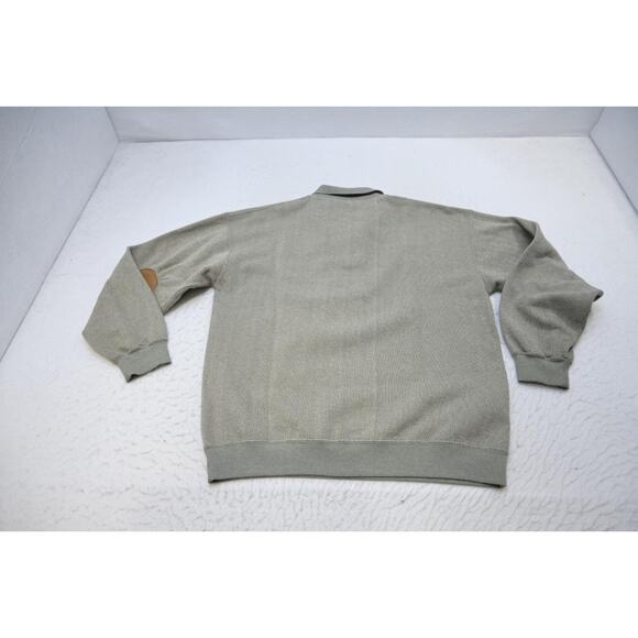 ORVIS Country Leather Elbows Knitted Pullover Polo Sweater Mens Size Large - Picture 8 of 8
